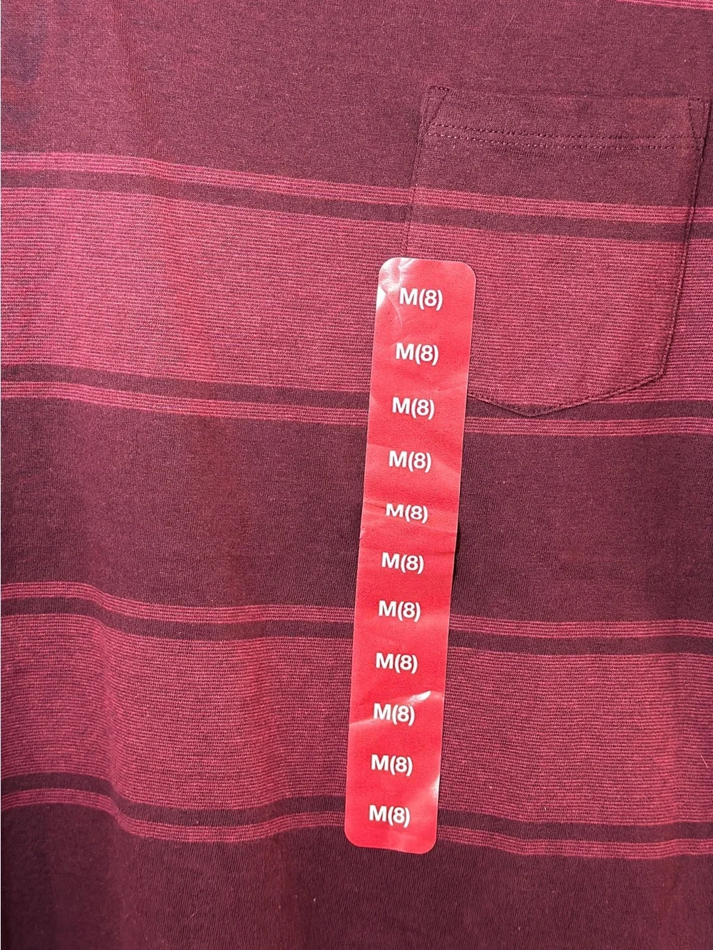 Cat & Jack Kids Short Sleeve Pocket Tee - Burgundy Stripes Medium
